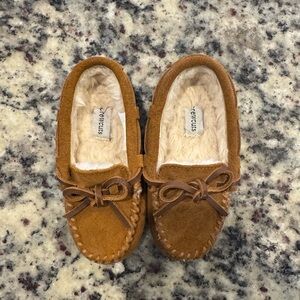 Brown Suede Moccasin Slippers